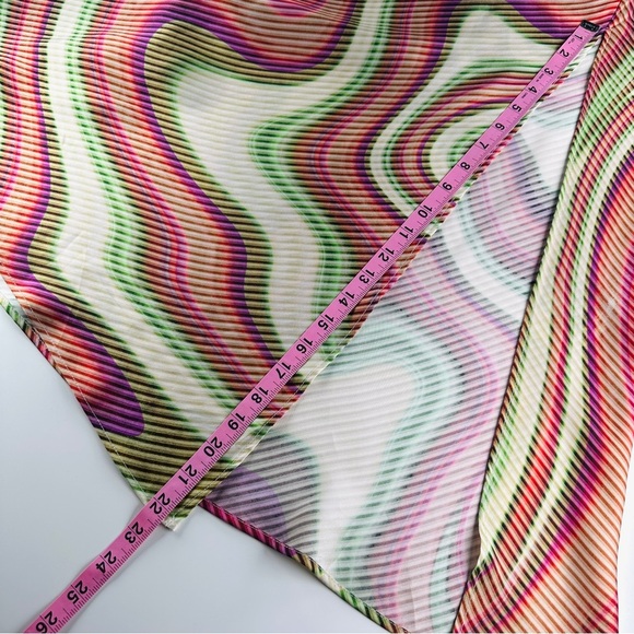 Mango MNG Satin Midi Dress Women’s Size 4 Asymmetrical Wave Italian Fabric NWT - Picture 15 of 16